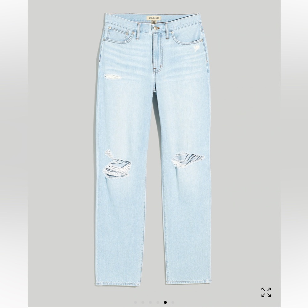 Madewell The Slouchy Boyjean Light Wash Jeans Distressed Size 29” Waist - Picture 13 of 14